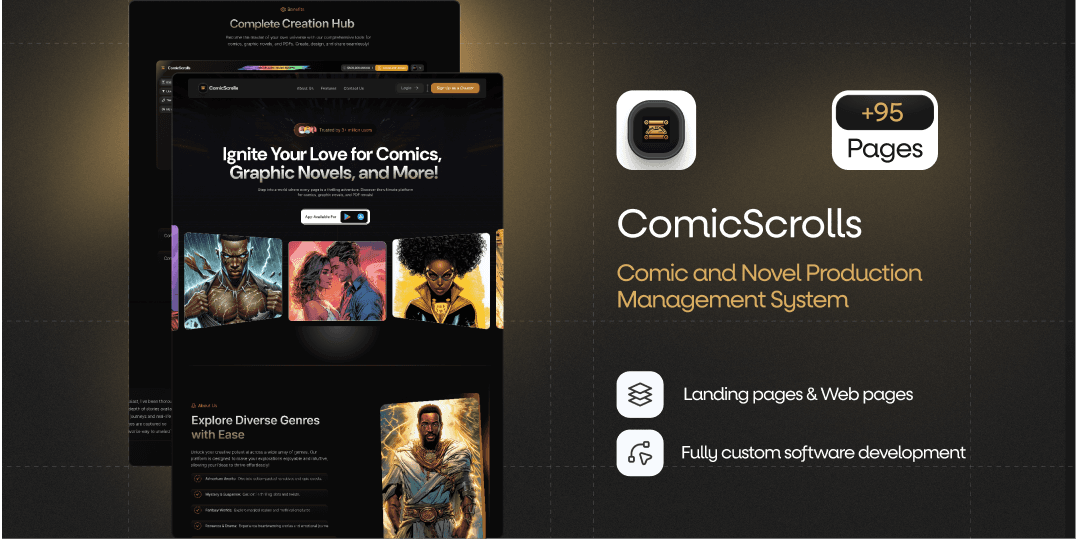Comic Scroll Admin Dashboard - Screenshot 1