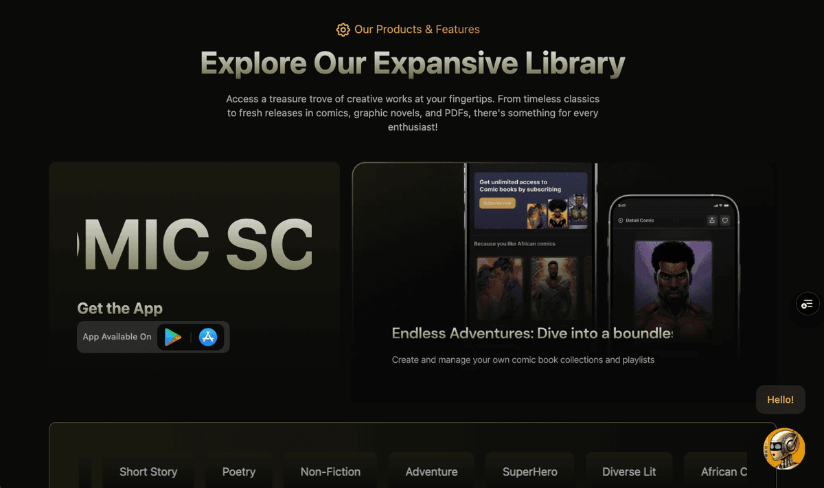 Comic Scroll Landing Page - Screenshot 3