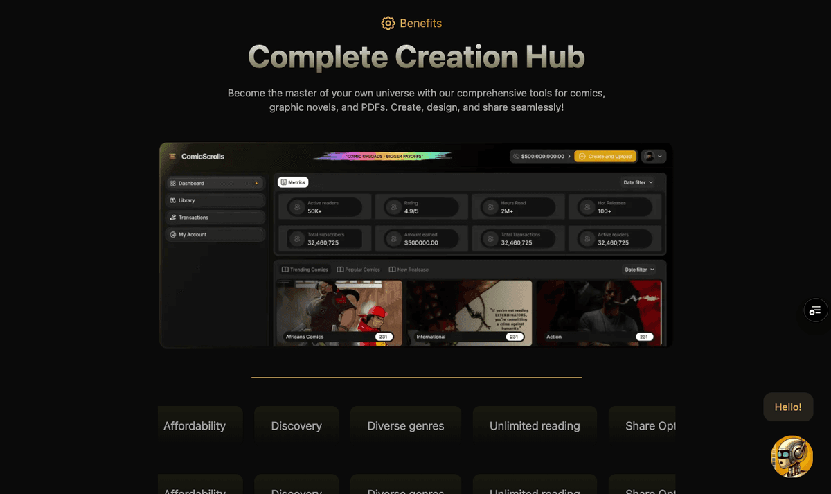 Comic Scroll Landing Page - Screenshot 4