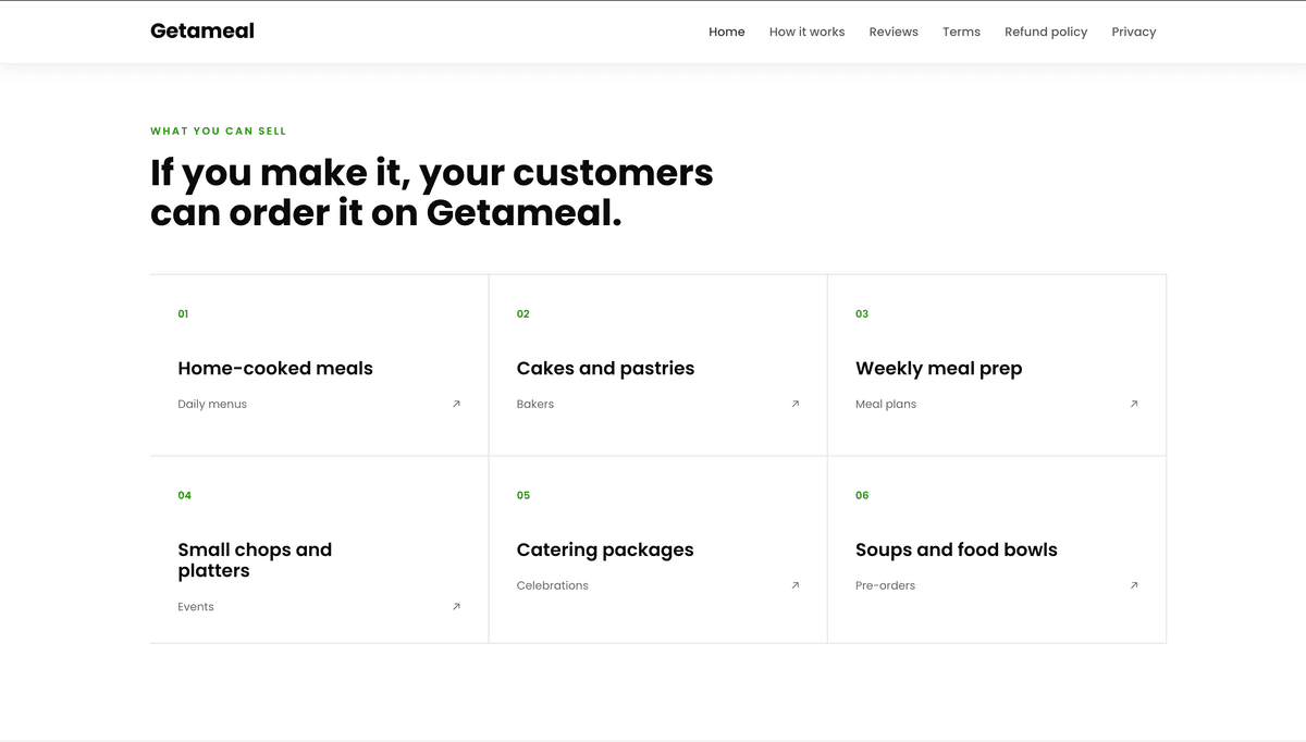 Get A Meal Web Application - Screenshot 5