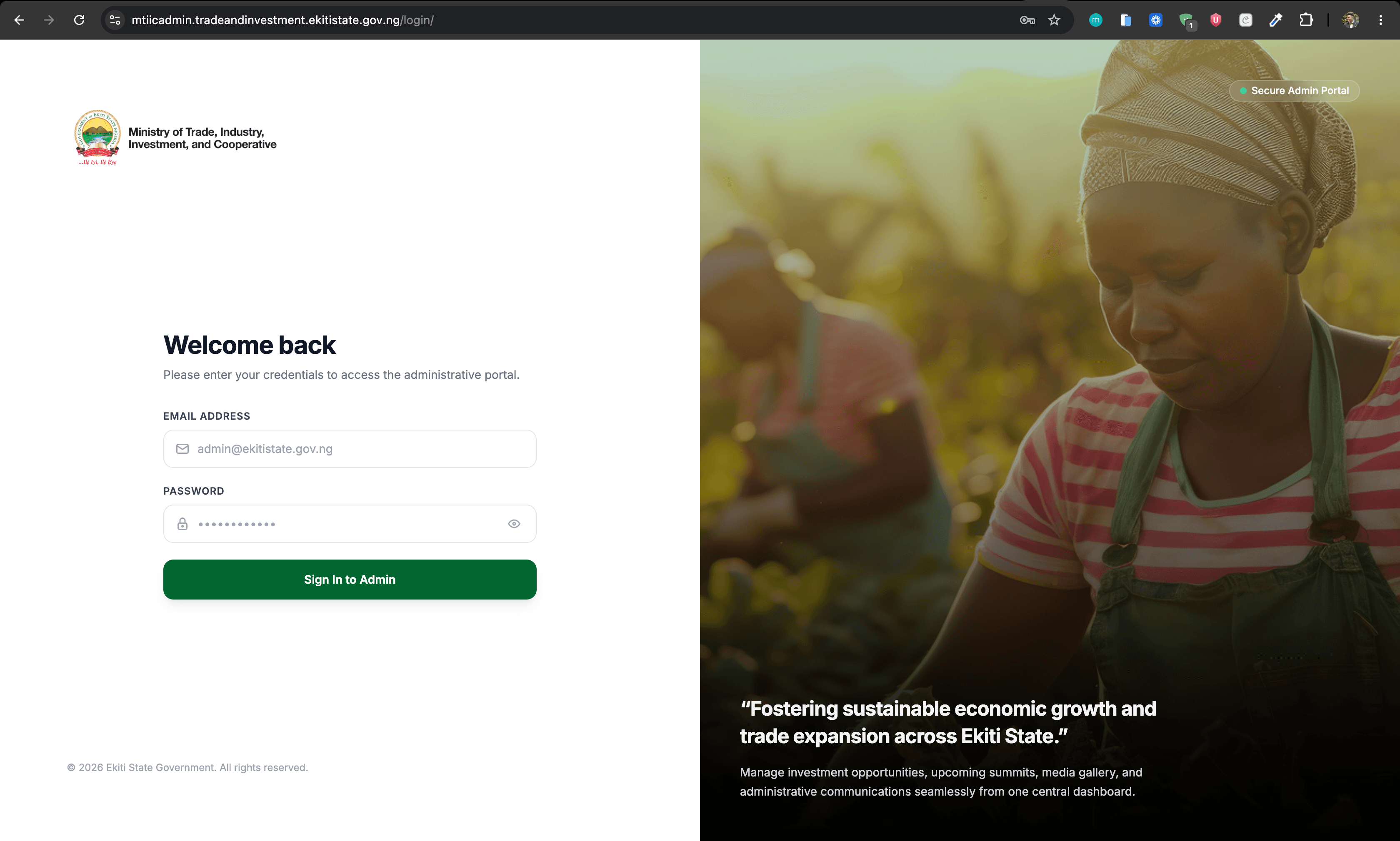 Ekiti Investment Administrative Management Portal