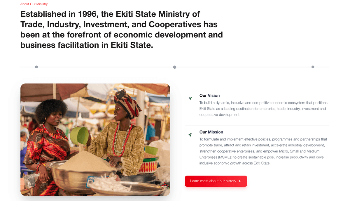 Ekiti State Ministry of Trade, Industry, Investment & Cooperatives Website - Screenshot 3