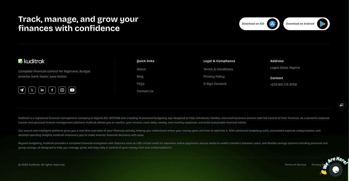 Kuditrak Website - Screenshot 9